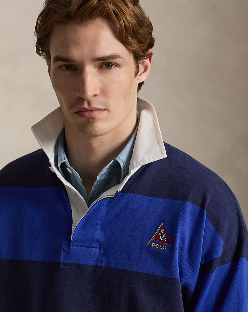 Big Fit Striped Jersey Rugby Shirt