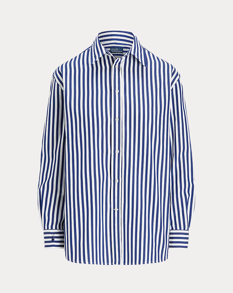 Oversize Fit Striped Cotton Shirt