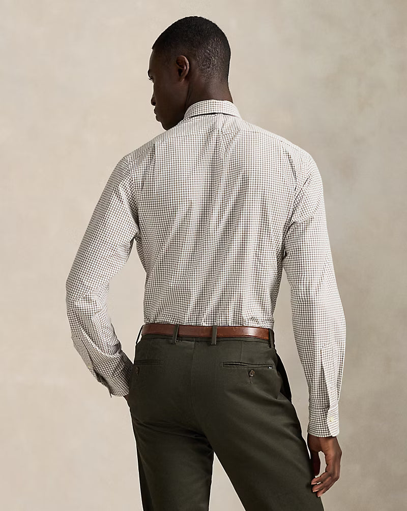 Classic Fit Plaid Stretch Poplin Shirt