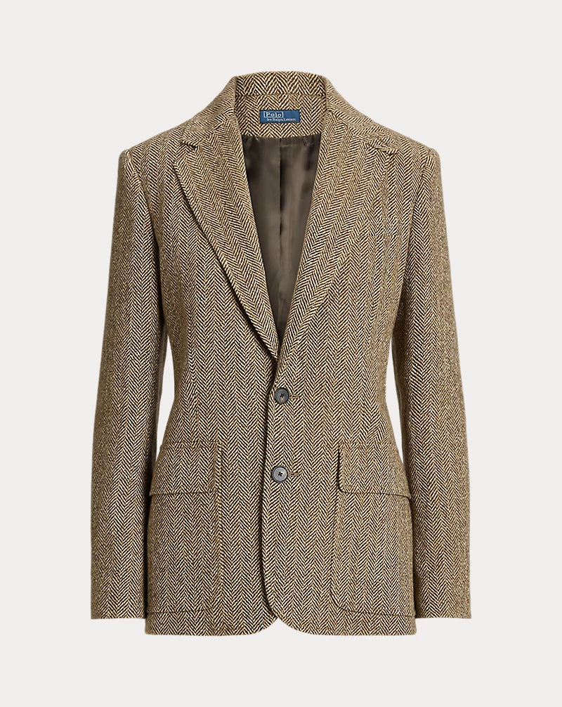 Single-Breasted Herringbone Blazer