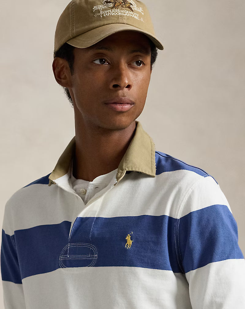 Classic Fit Khaki-Collar Rugby Shirt