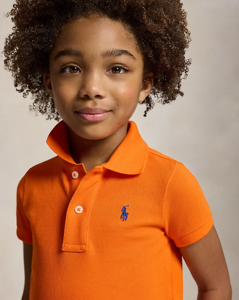 Cotton Mesh Polo Dress