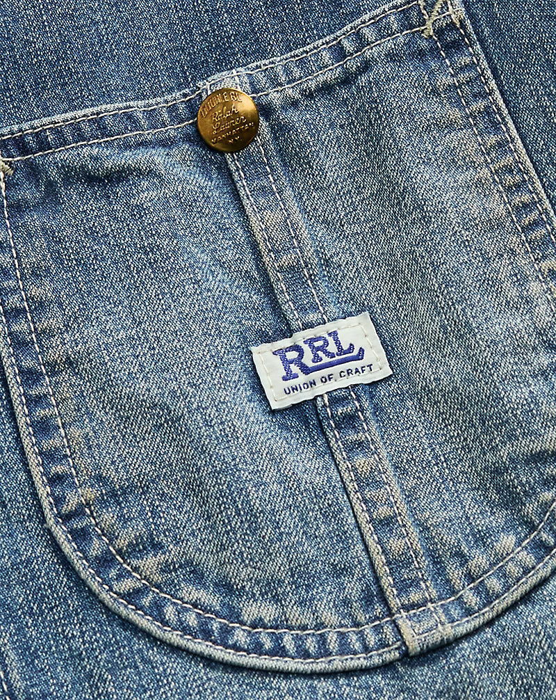 Corduroy-Collar Indigo Denim Jacket