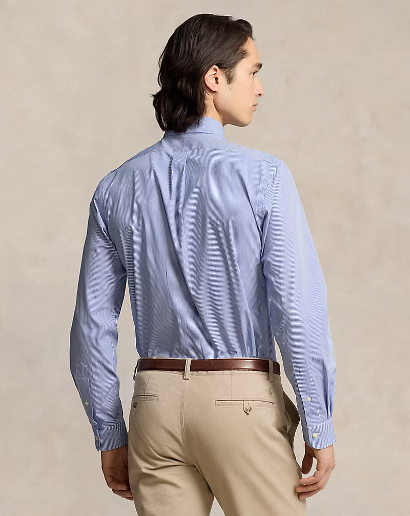 Slim Fit Striped Stretch Poplin Shirt