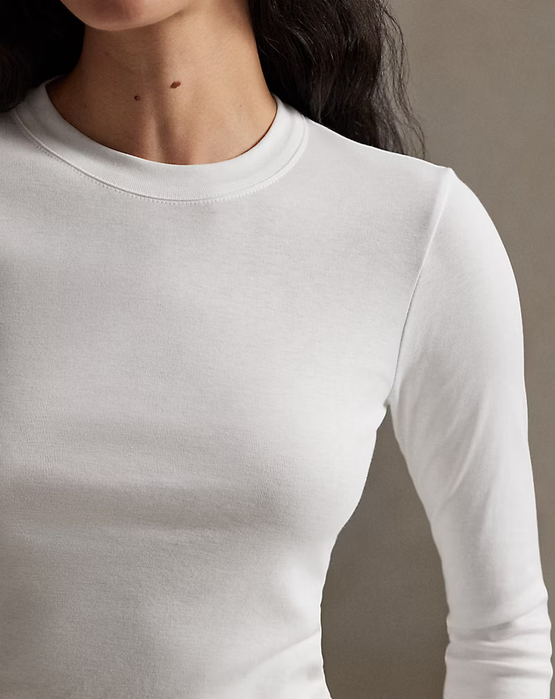 Slim Fit Cotton Long-Sleeve Tee
