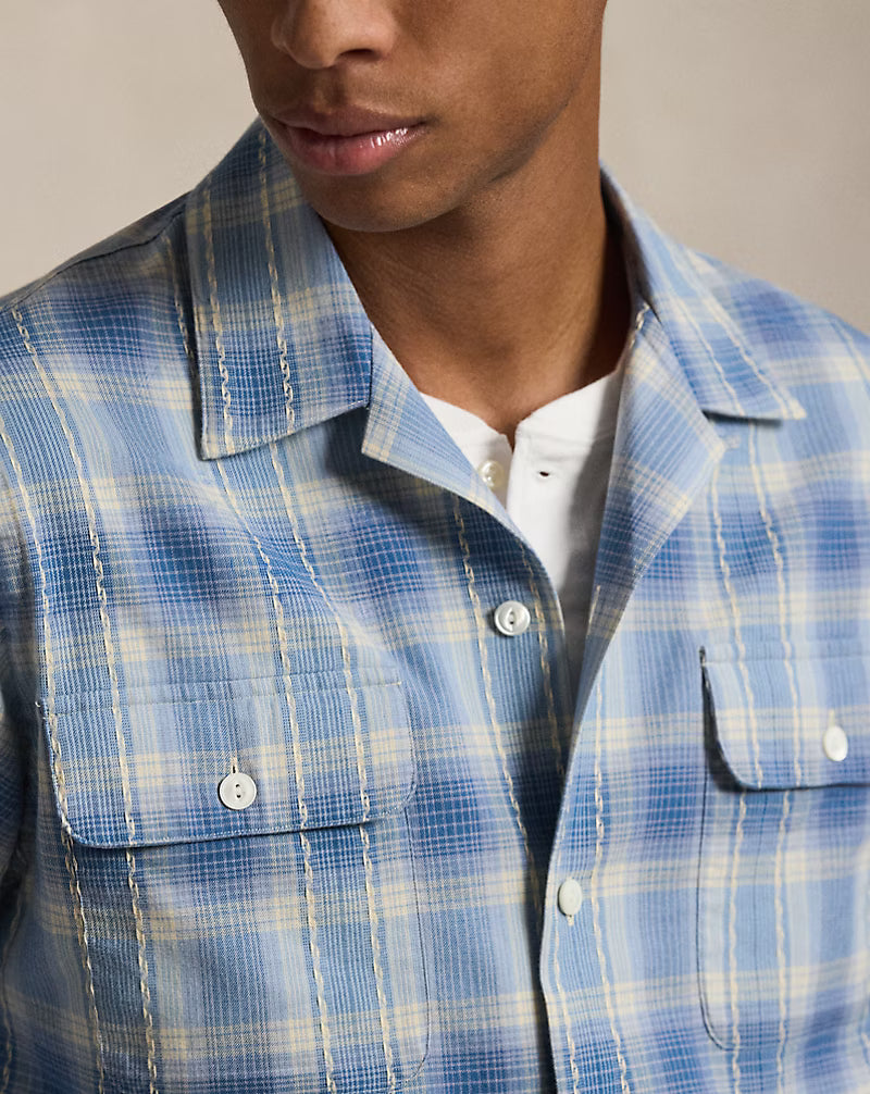 Classic Fit Plaid Camp Shirt