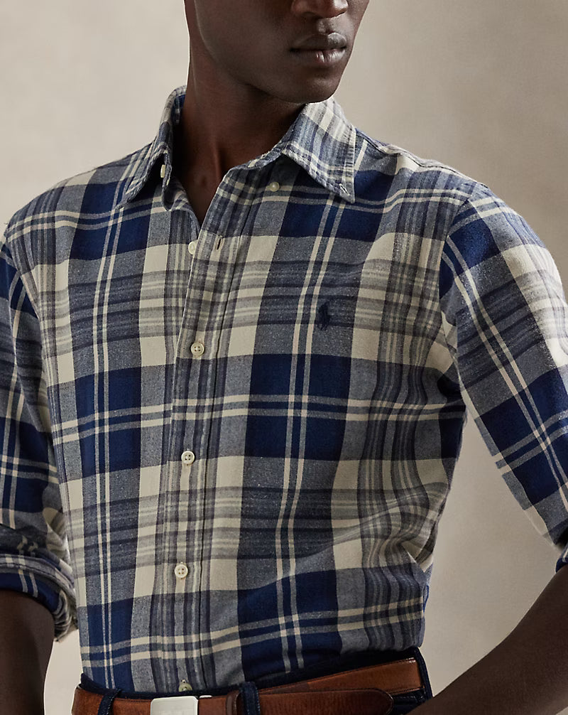 Classic Fit Plaid Brushed Oxford Shirt