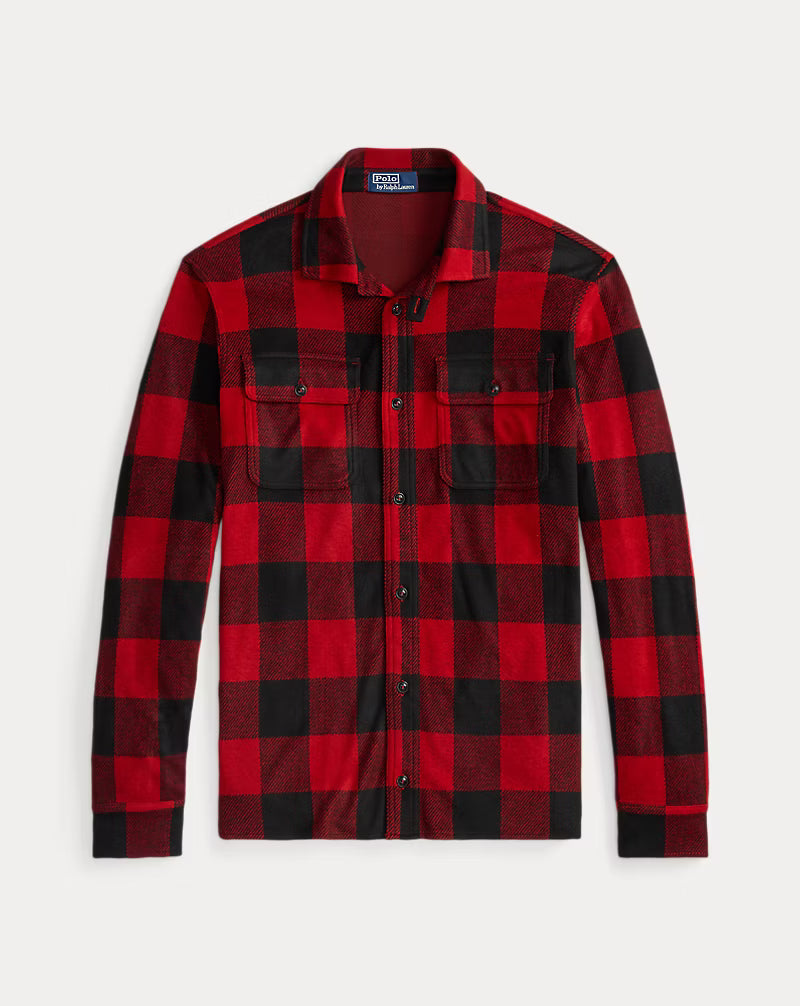 Plaid Knit Flannel Overshirt