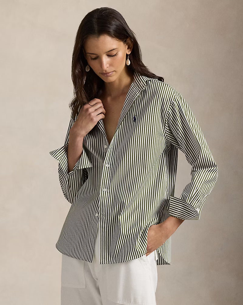 Relaxed Fit Striped Cotton Shirt