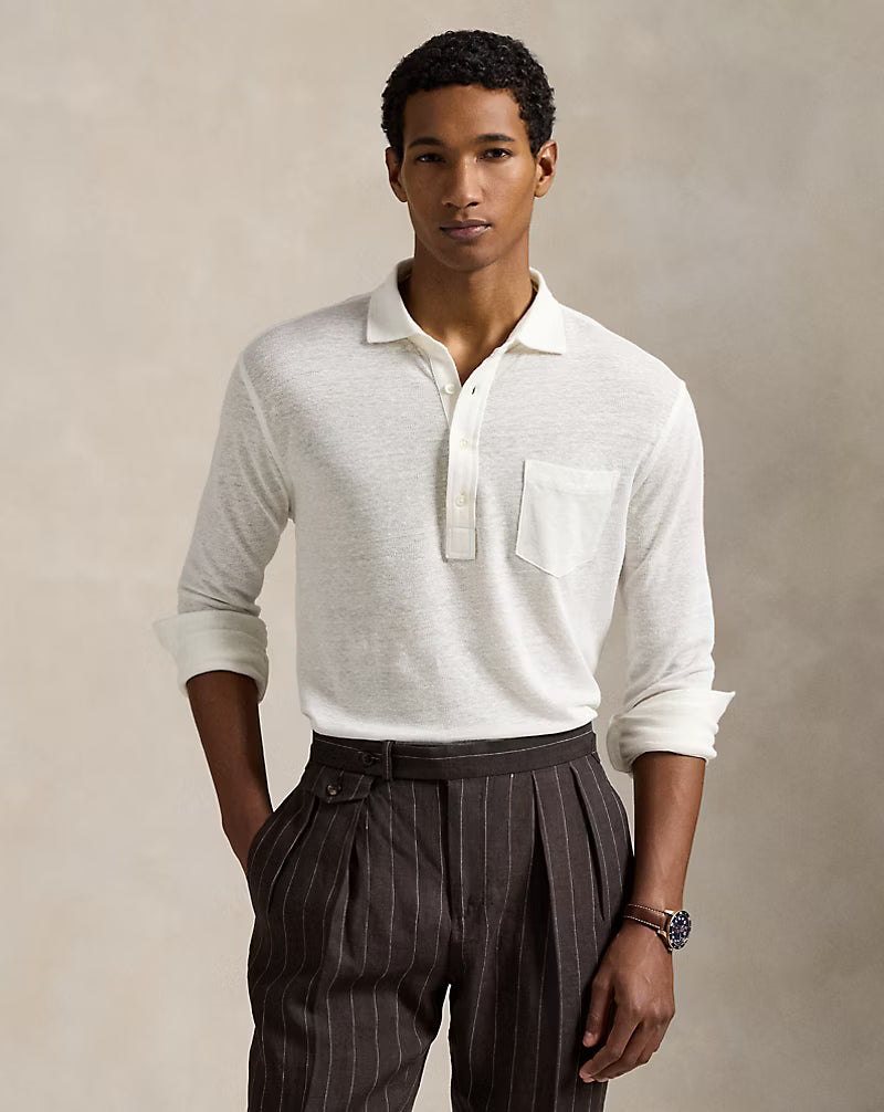 Linen Mesh Polo Shirt