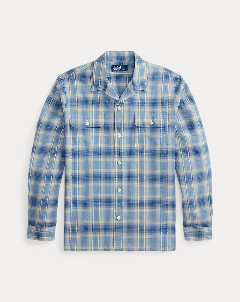 Classic Fit Plaid Camp Shirt
