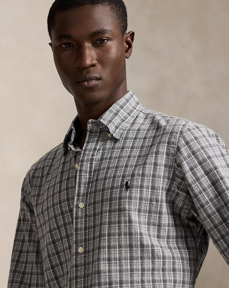 Classic Fit Plaid Brushed Oxford Shirt