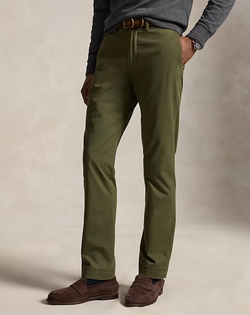 Stretch Straight Fit Washed Chino Pant