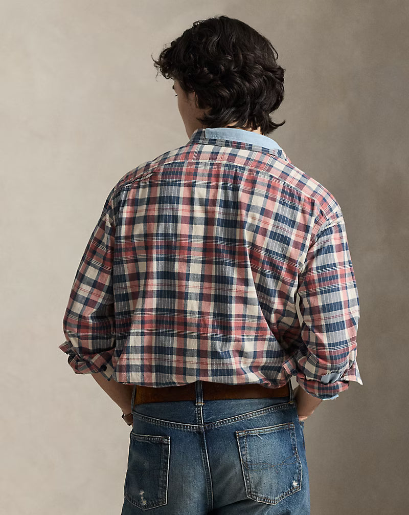 Classic Fit Repaired Madras Workshirt