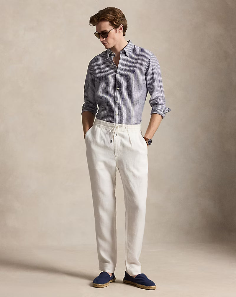 Classic Fit Striped Linen Shirt
