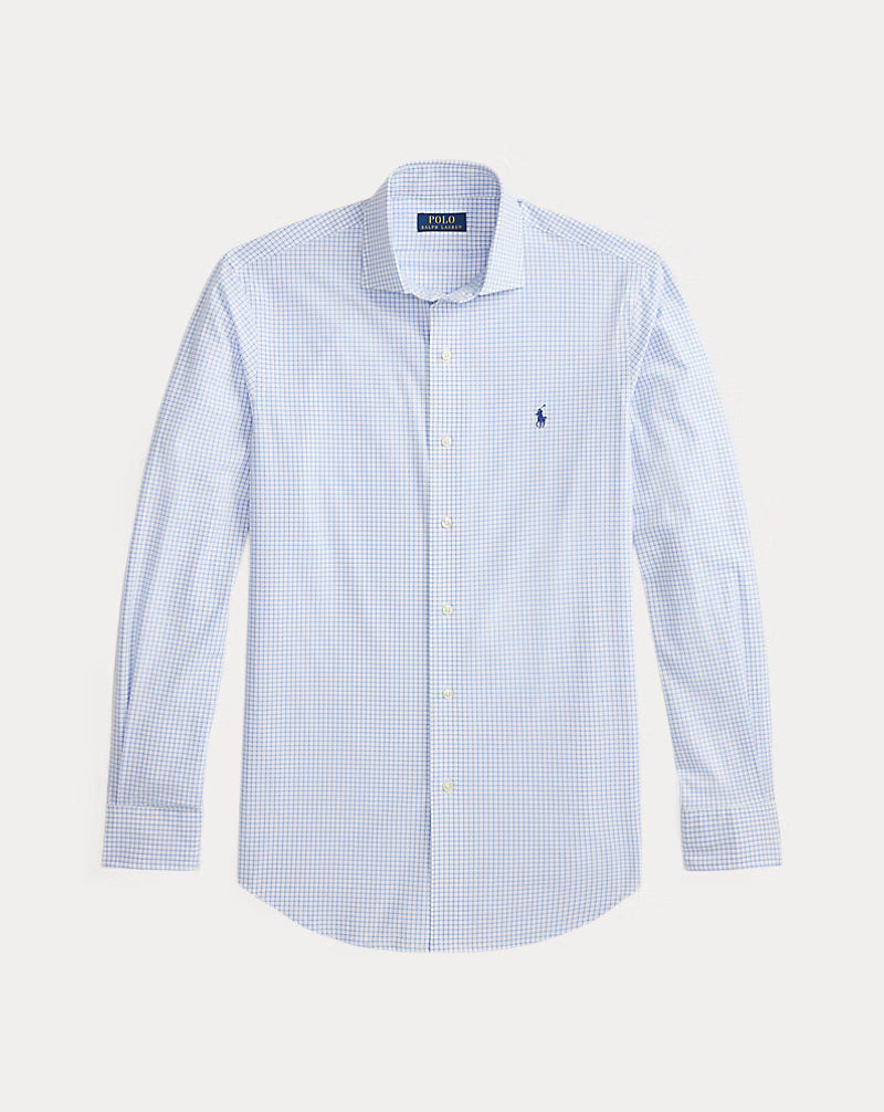 Classic Fit Plaid Stretch Poplin Shirt