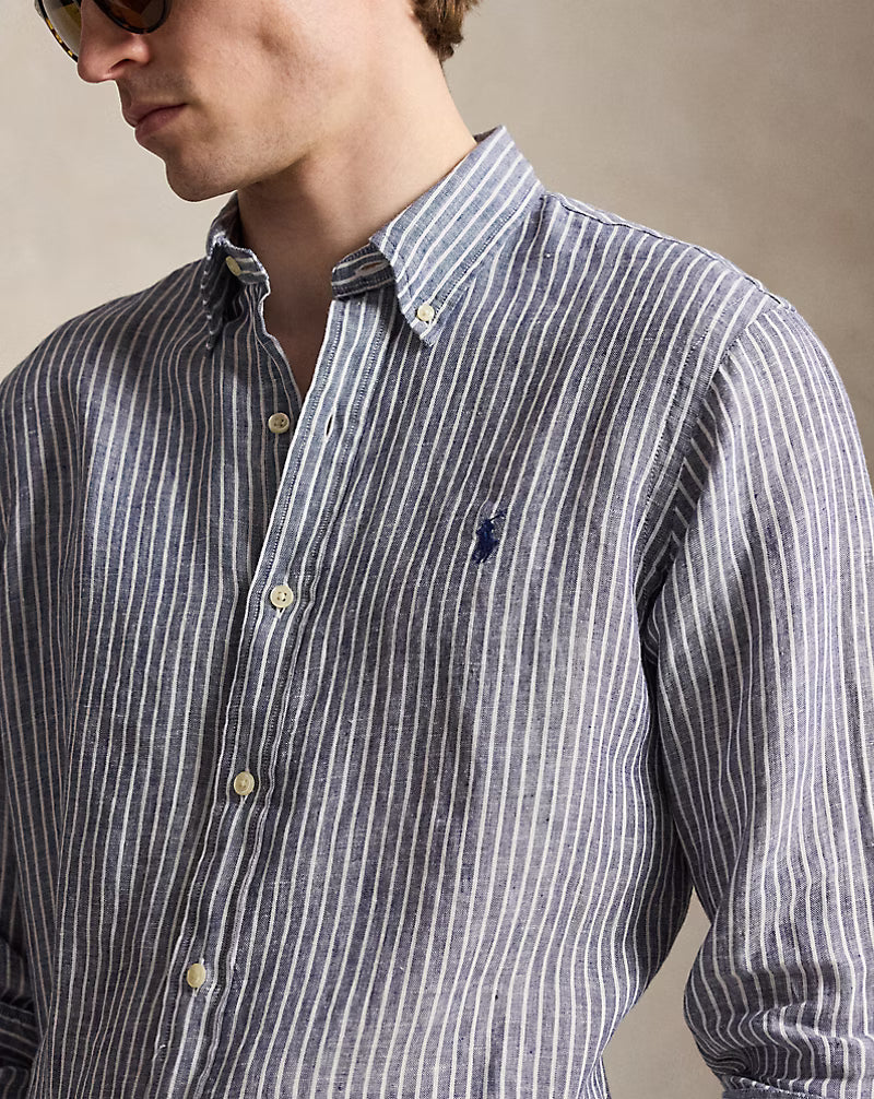 Classic Fit Striped Linen Shirt