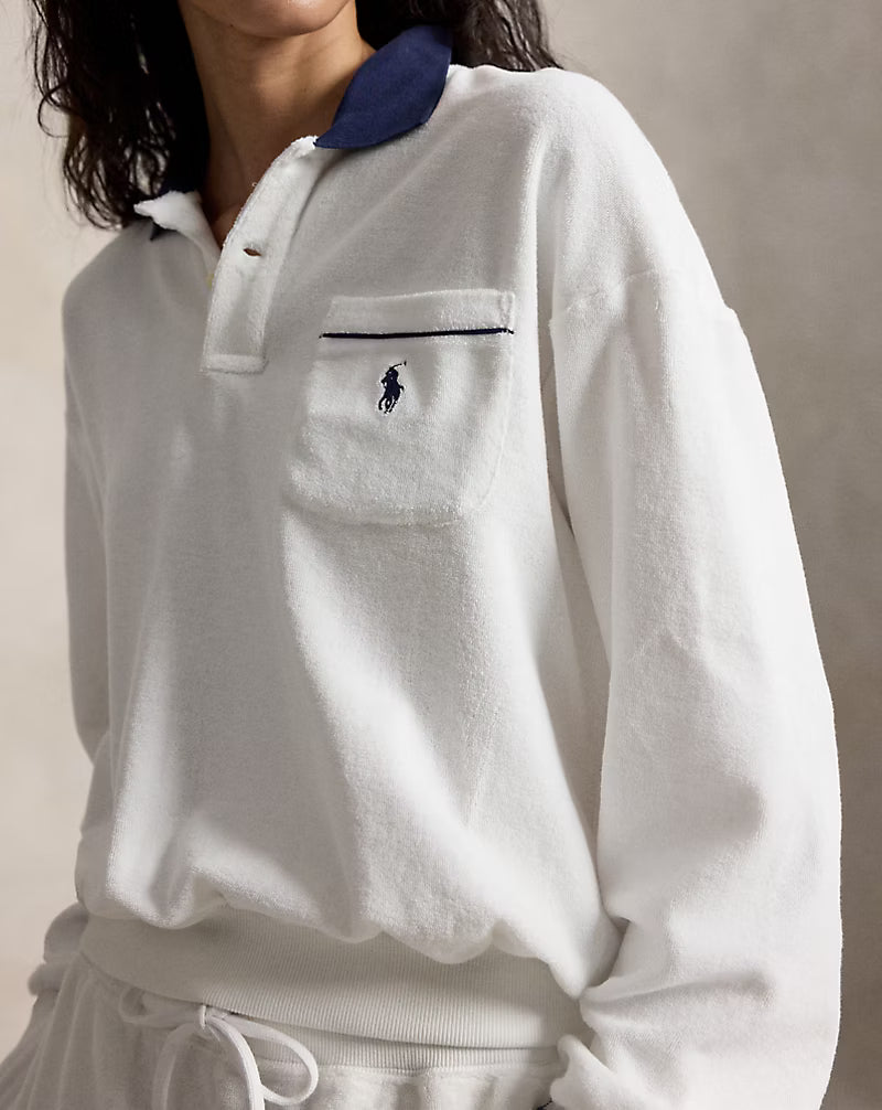 Terry Long-Sleeve Polo Shirt