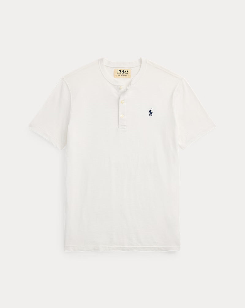 Slub Jersey Short-Sleeve Henley Shirt