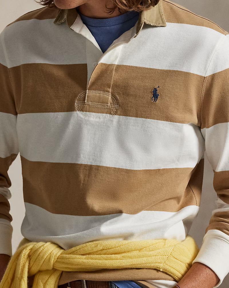 Classic Fit Khaki-Collar Rugby Shirt