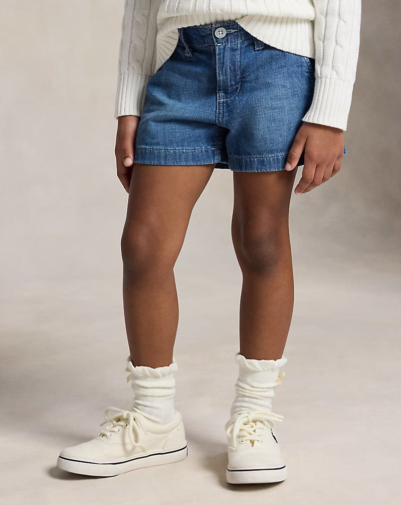 Indigo Cotton Denim Short