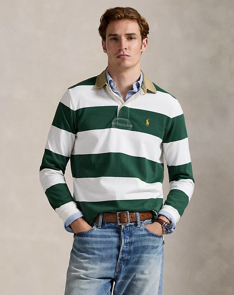 Classic Fit Khaki-Collar Rugby Shirt