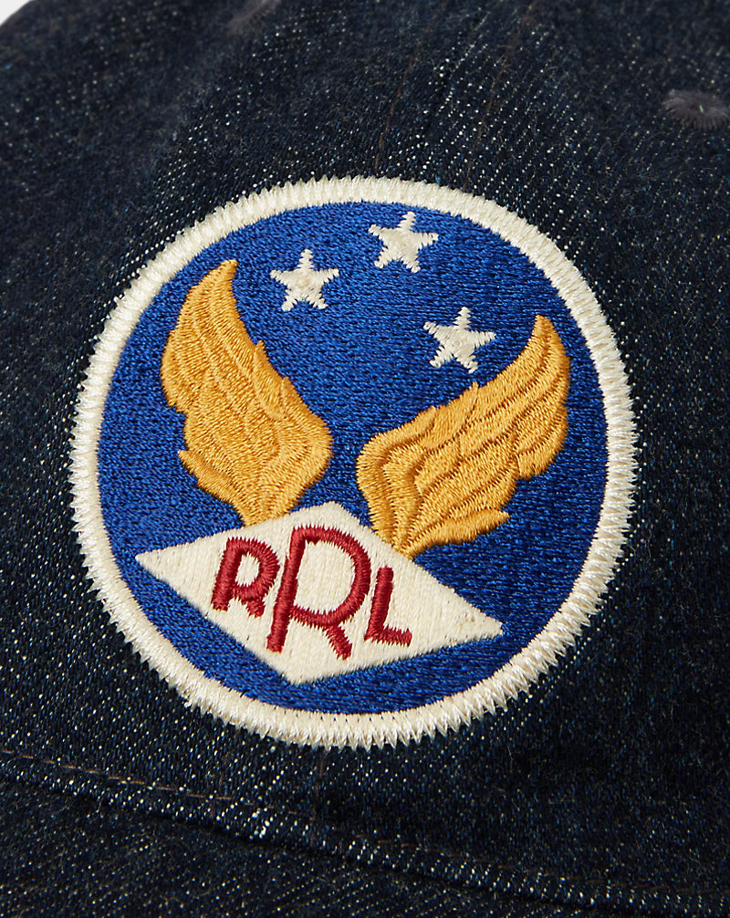Winged-Logo Denim Ball Cap