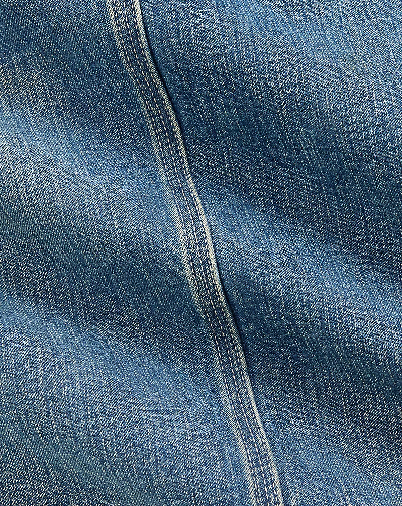 Corduroy-Collar Indigo Denim Jacket