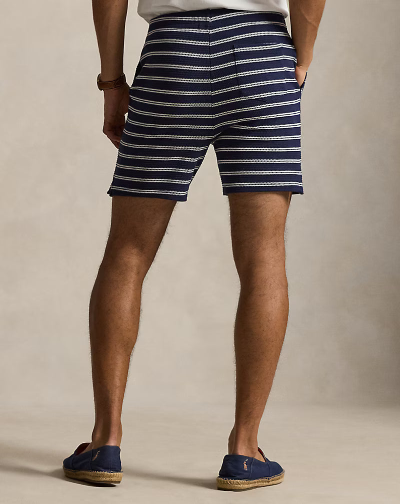 6-Inch Striped Pointelle-Ribbed Short