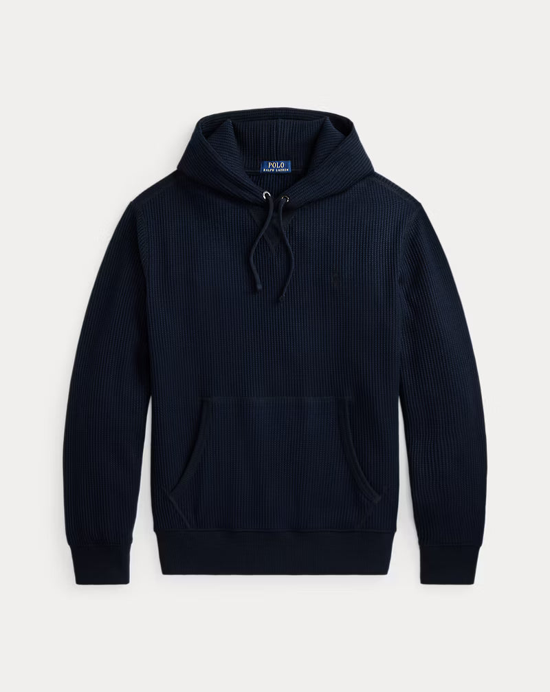 Waffle-Knit Fleece Hoodie