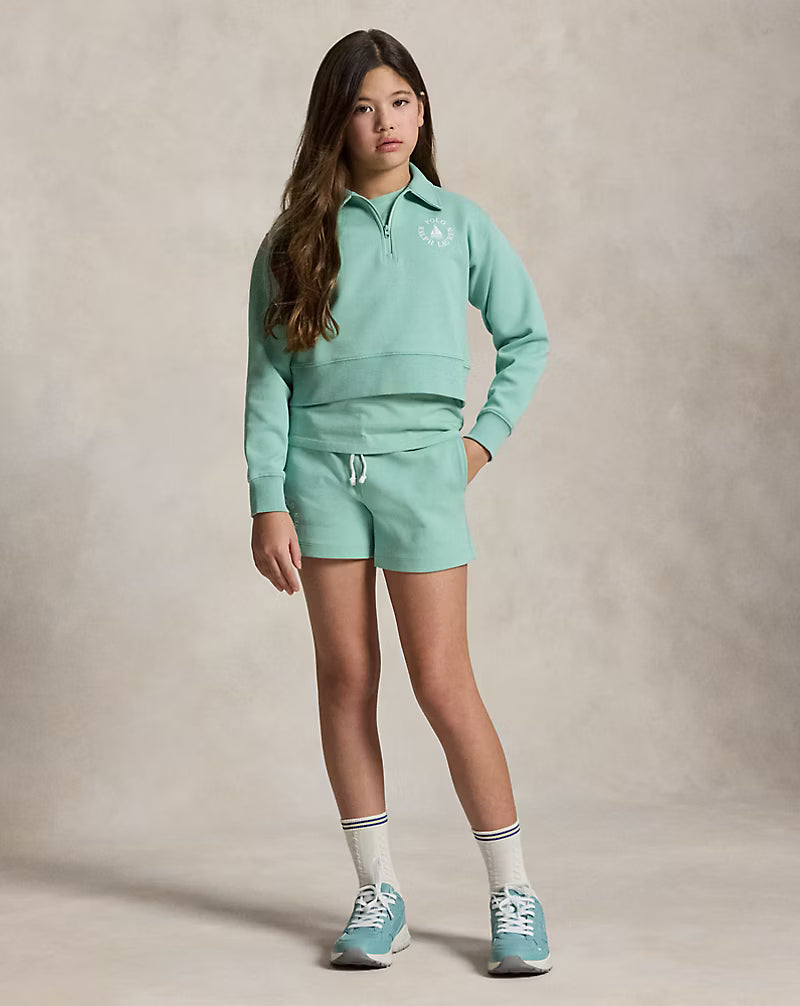 Double-Knit Collared Boxy Sweatshirt