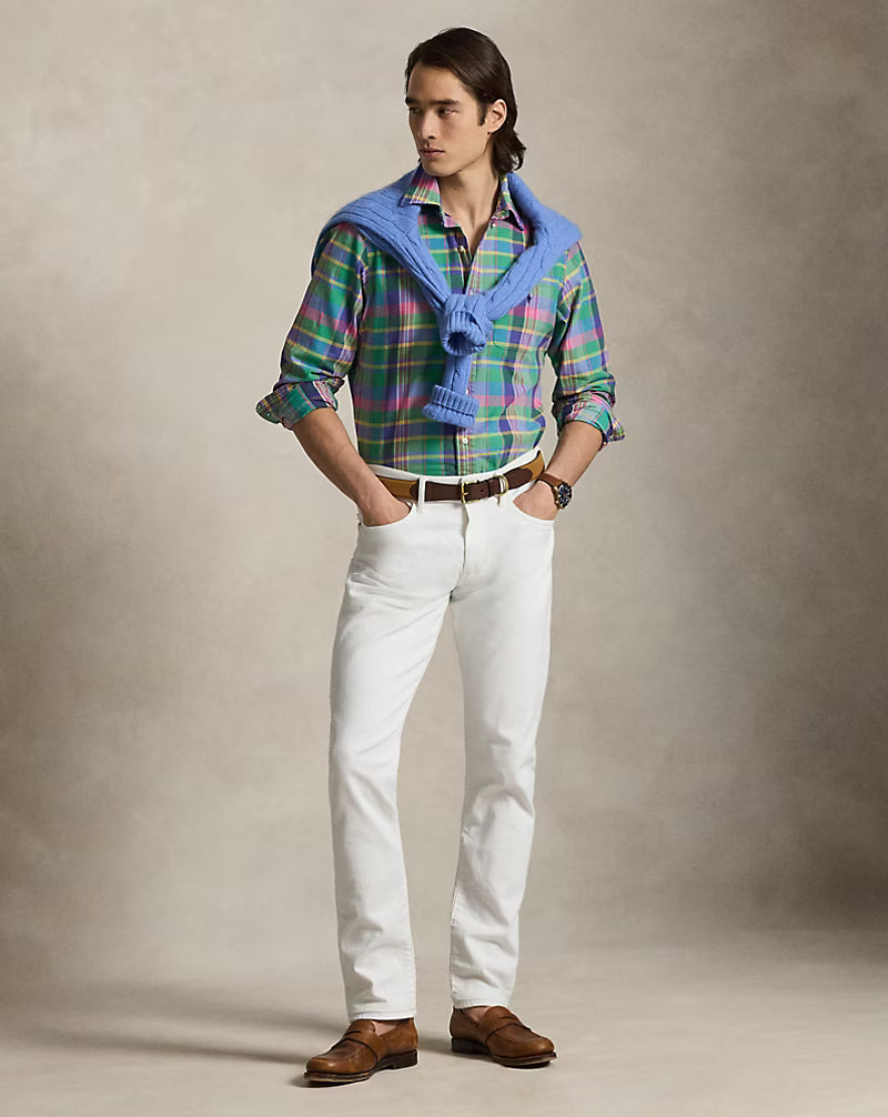 Classic Fit Plaid Chino Shirt