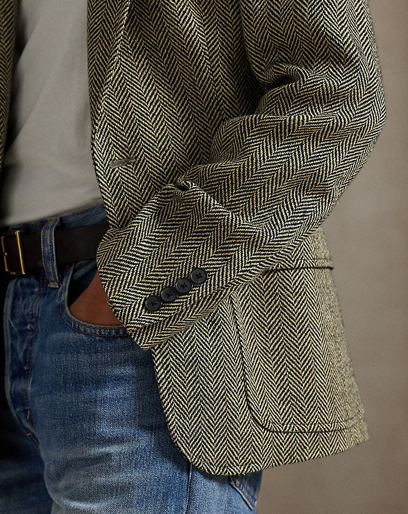 Single-Breasted Herringbone Blazer
