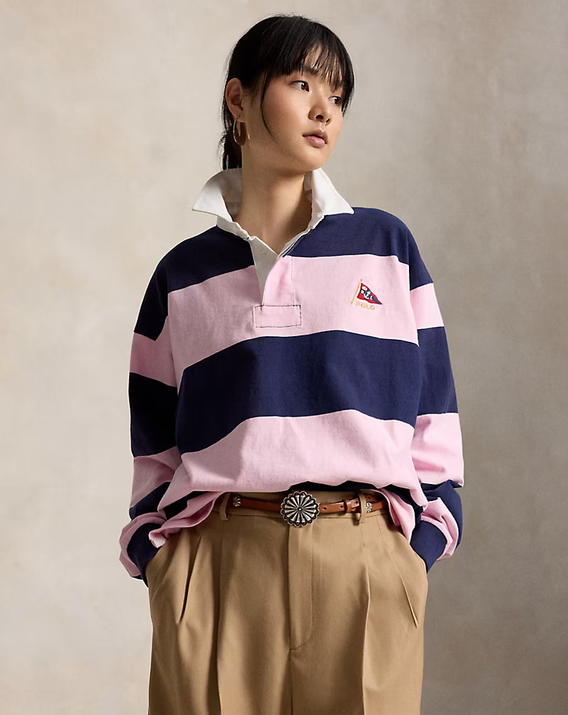 Big Fit Striped Jersey Rugby Shirt