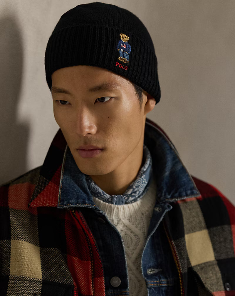 Polo Bear Rib-Knit Beanie
