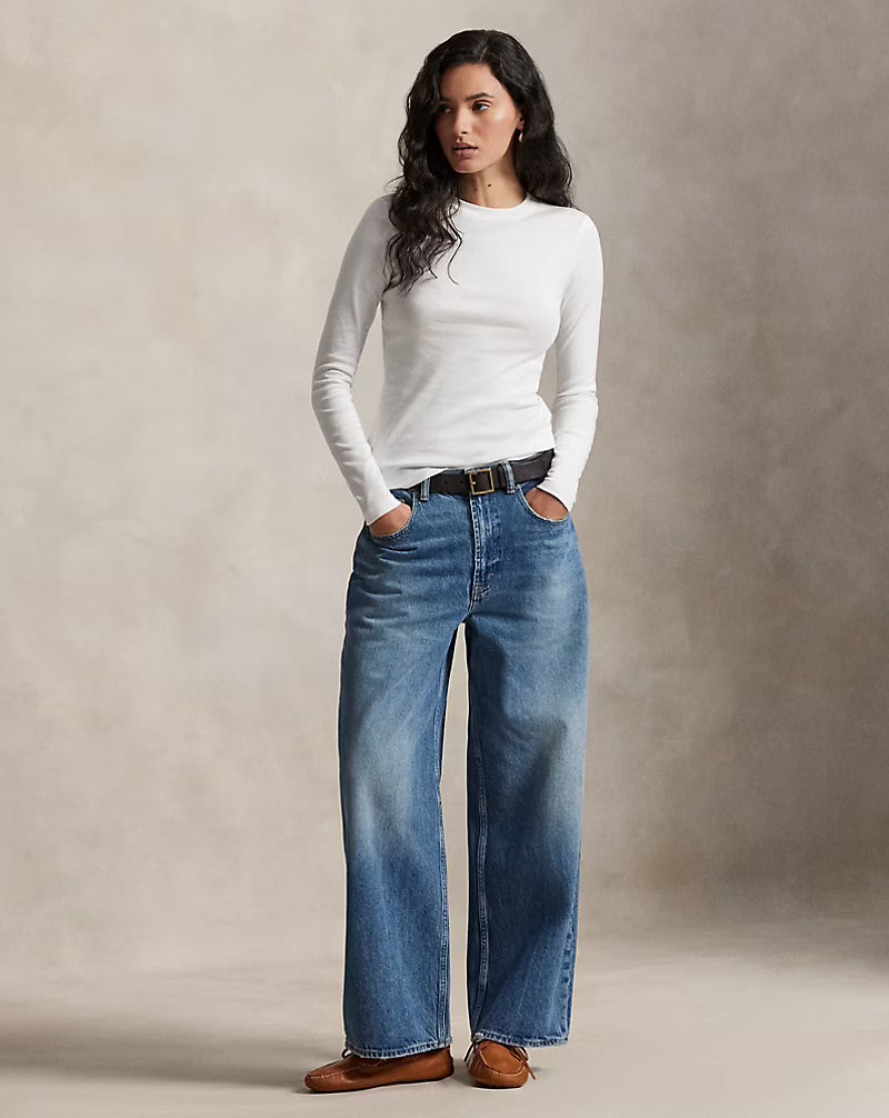 Slim Fit Cotton Long-Sleeve Tee