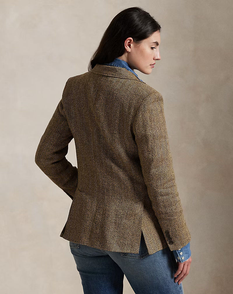 Single-Breasted Herringbone Blazer