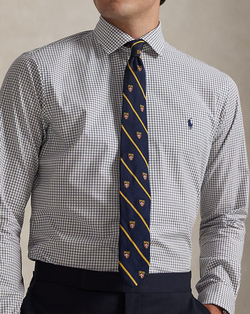 Classic Fit Plaid Stretch Poplin Shirt