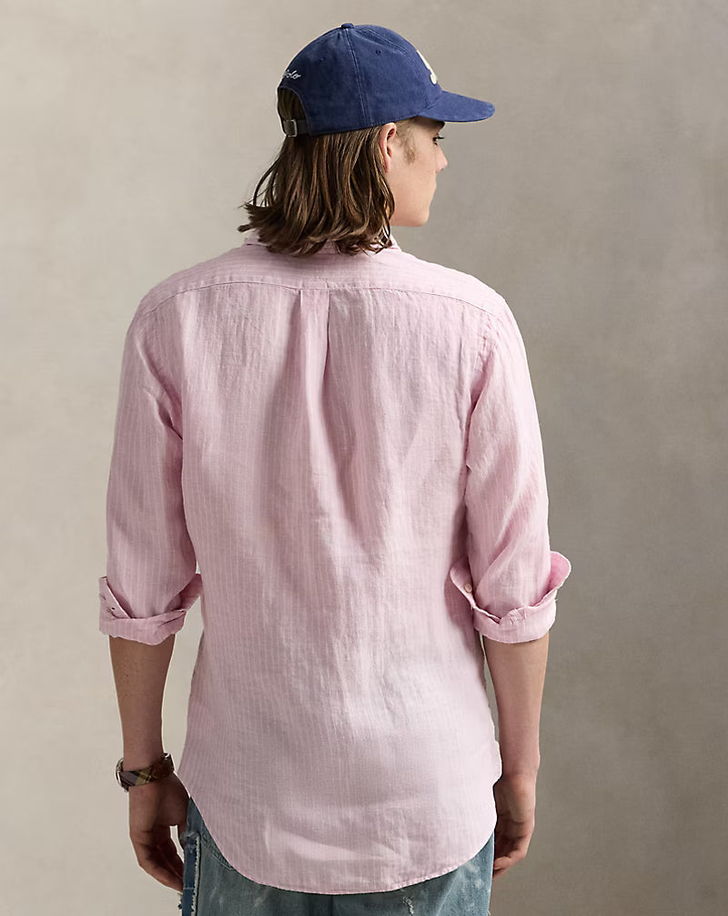 Classic Fit Striped Linen Shirt