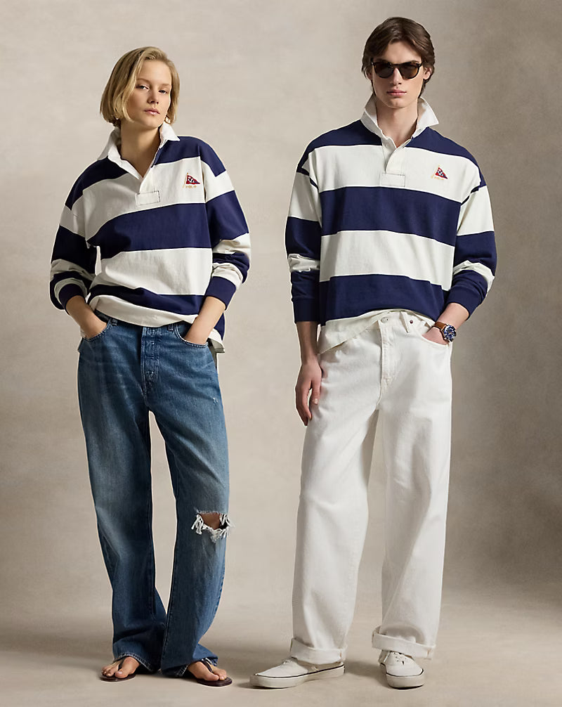 Big Fit Striped Jersey Rugby Shirt