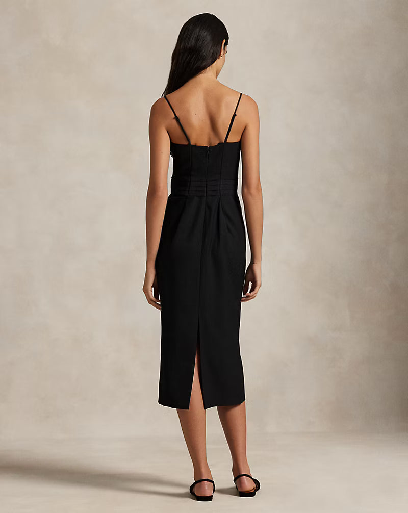 Silk-Trim Wool Cocktail Dress