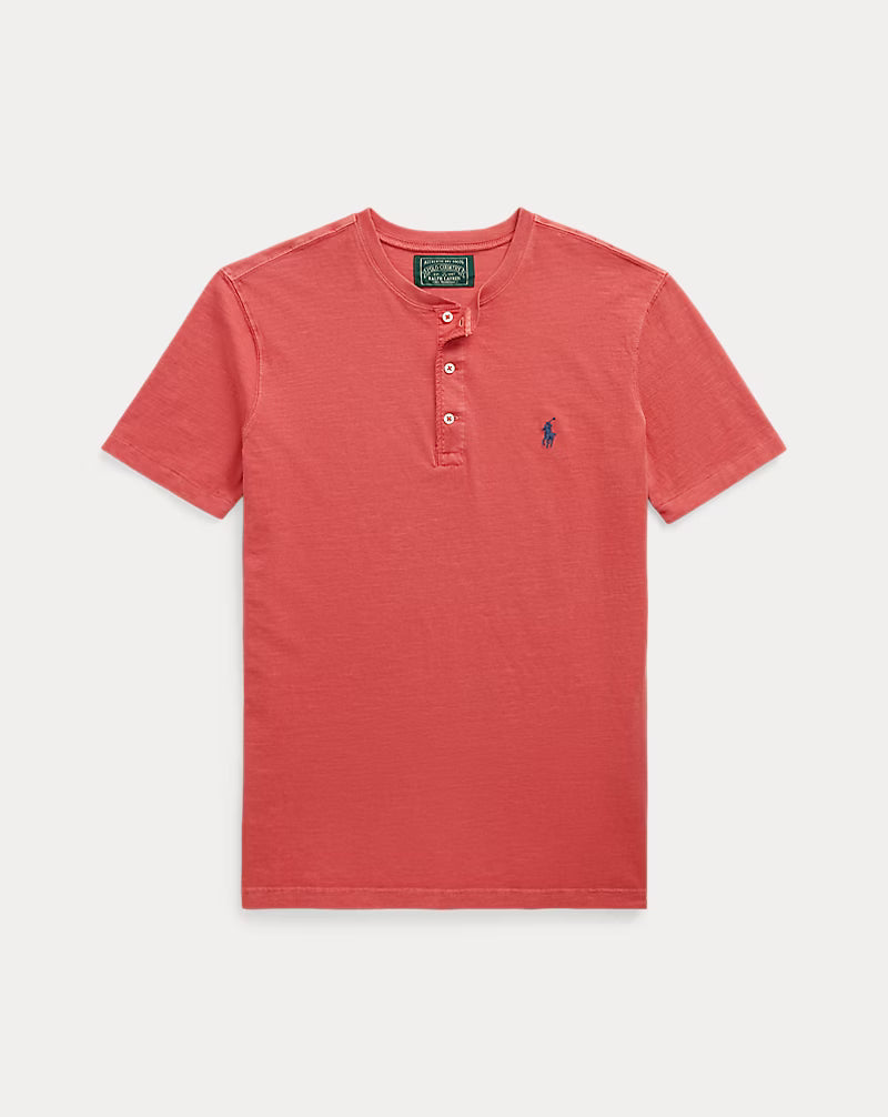 Slub Jersey Short-Sleeve Henley Shirt