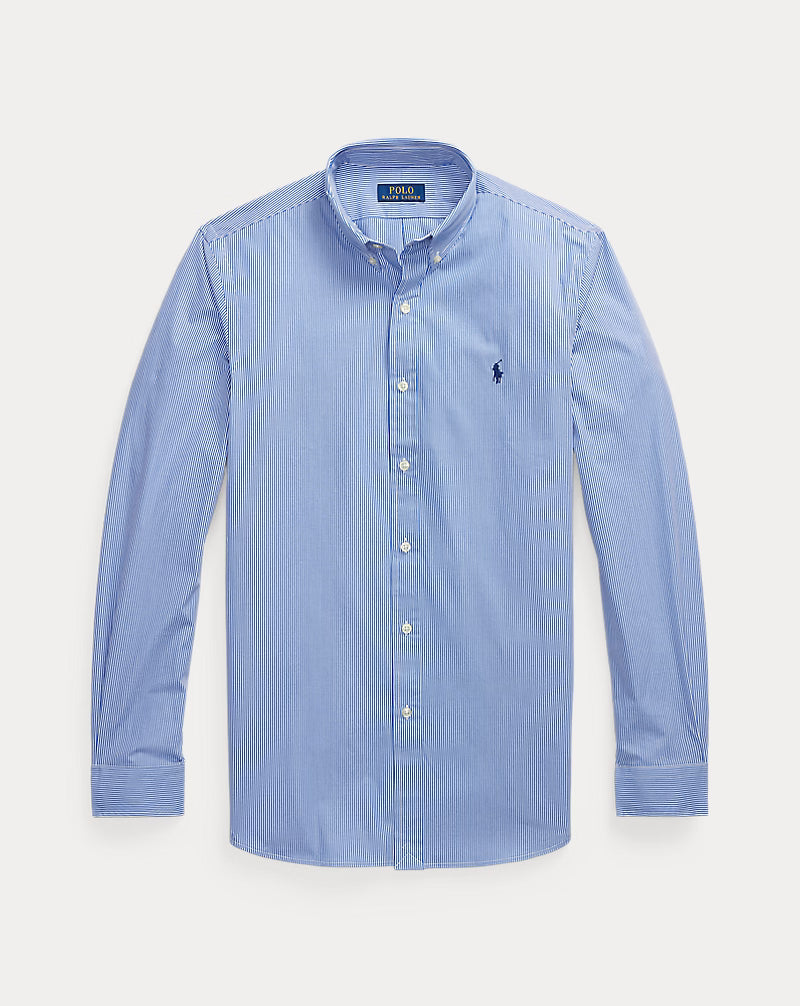 Slim Fit Striped Stretch Poplin Shirt