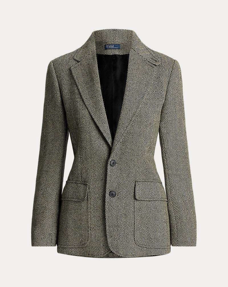 Single-Breasted Herringbone Blazer
