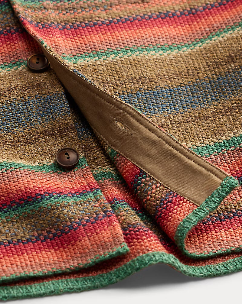 Striped Linen-Silk Workshirt Sweater