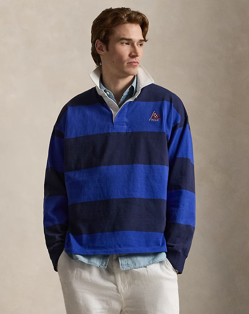 Big Fit Striped Jersey Rugby Shirt