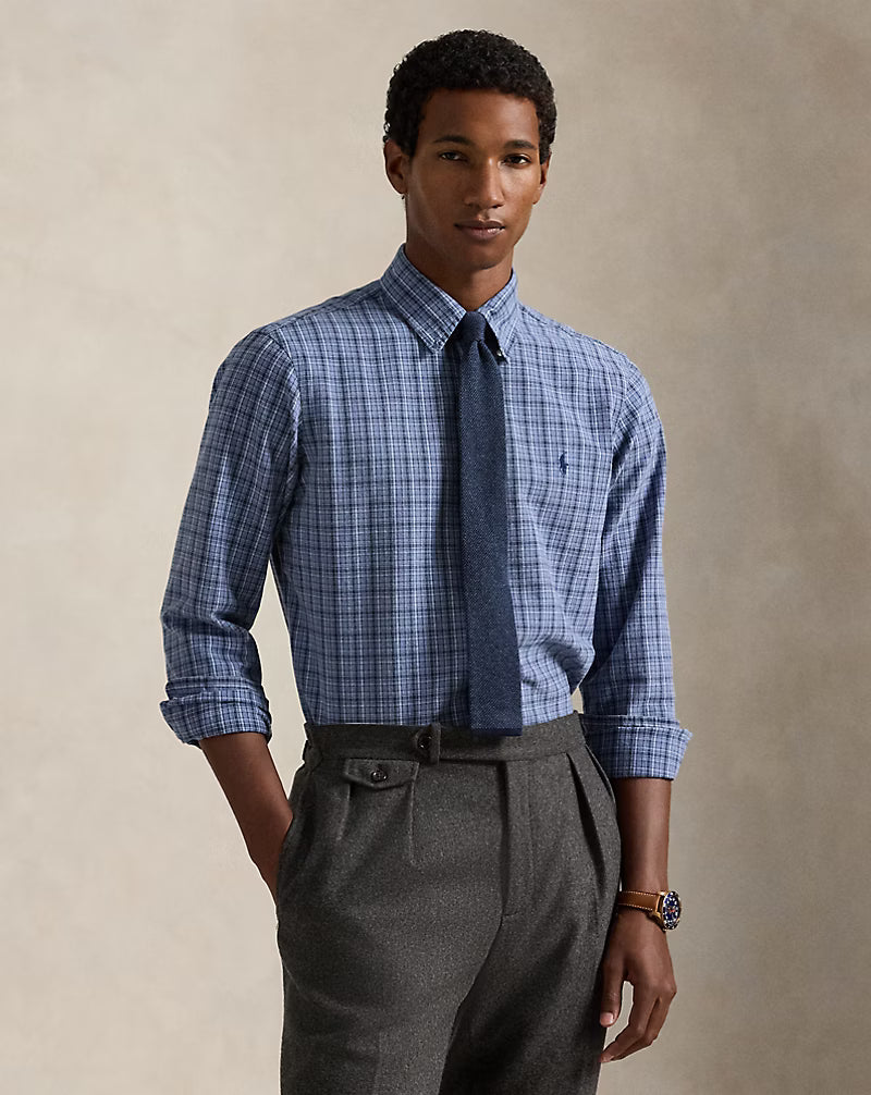 Classic Fit Plaid Brushed Oxford Shirt