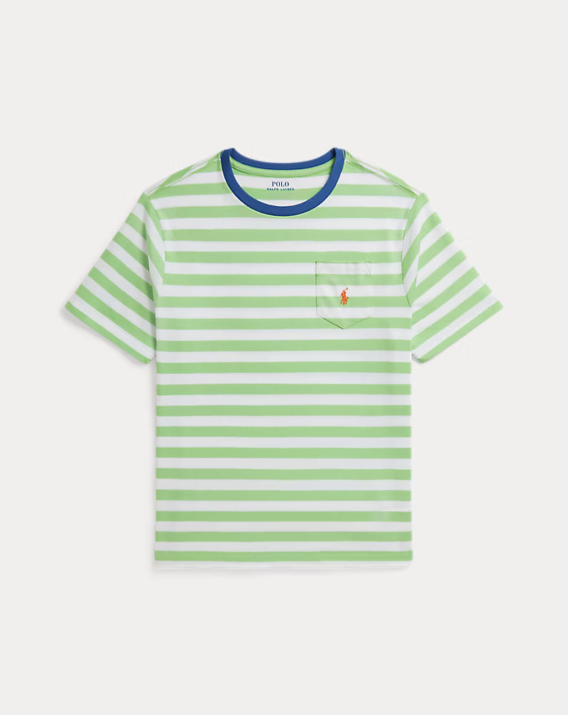 Striped Cotton Jersey Pocket Tee