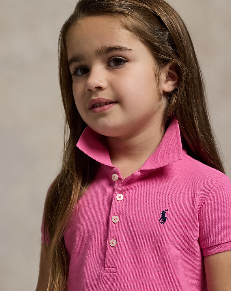 Stretch Mesh Polo Dress