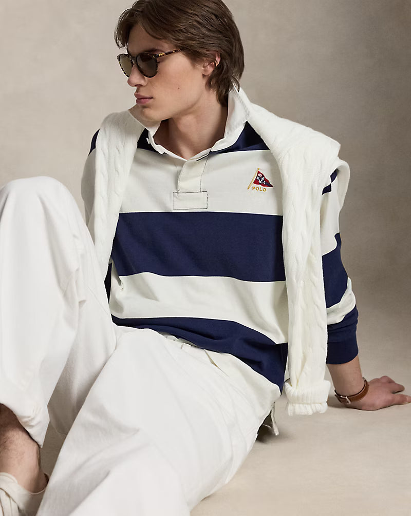 Big Fit Striped Jersey Rugby Shirt